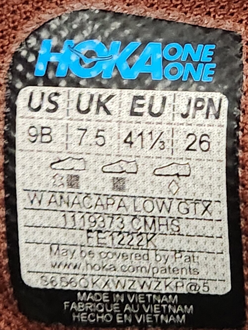 Hoka One One Women's Size 9 Anacapa Low GTX Gore-Tex Waterproof Hiking Shoes - Picture 9 of 9